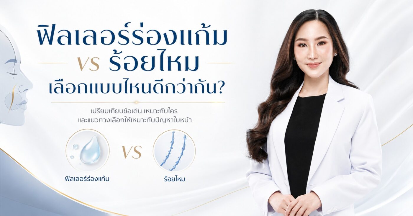 ฟิลเลอร์ร่องแก้ม vs ร้อยไหม เลือกแบบไหนดีกว่ากัน?