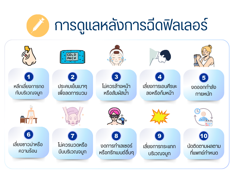 การดูแลหลังการฉีดฟิลเลอร์