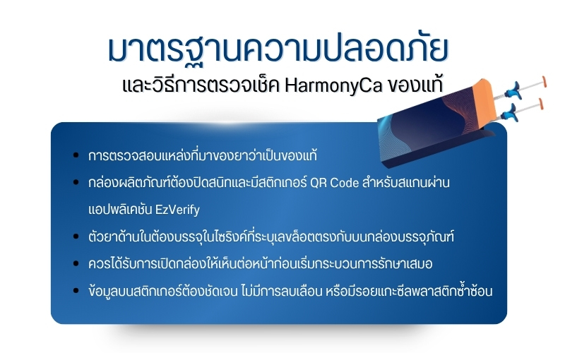 มาตรฐานความปลอดภัยและวิธีการตรวจเช็ค HarmonyCa ของแท้