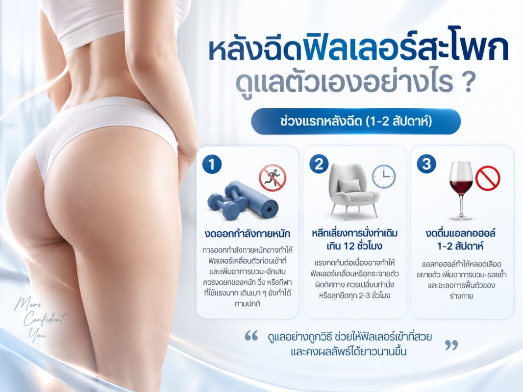 หลังฉีดฟิลเลอร์สะโพก ดูแลตัวเองอย่างไร ?