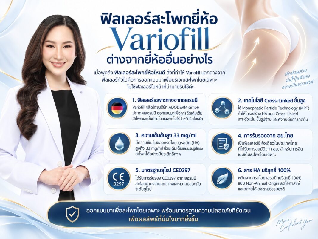 ฟิลเลอร์สะโพกยี่ห้อ Variofill ต่างจากยี่ห้ออื่นอย่างไร