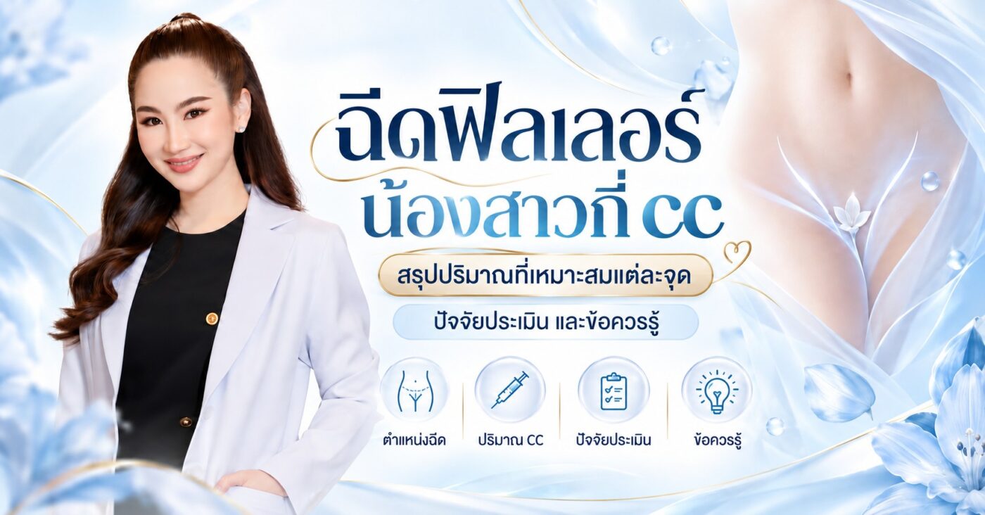 ฉีดฟิลเลอร์น้องสาวกี่ cc ถึงจะสวยพอดี? สรุปปริมาณที่เหมาะสมแต่ละจุด ปัจจัยประเมิน และข้อควรรู้
