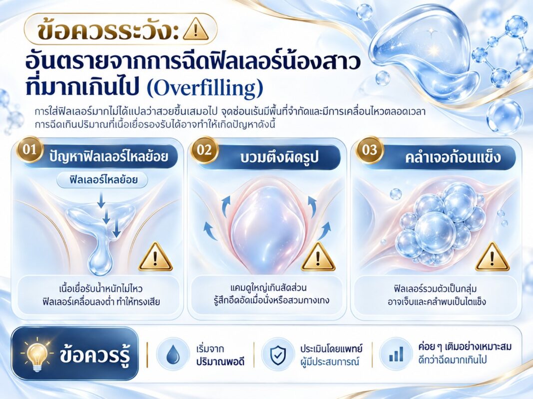 ข้อควรระวัง: อันตรายจากการฉีดฟิลเลอร์น้องสาวมากเกินไป (Overfilling)