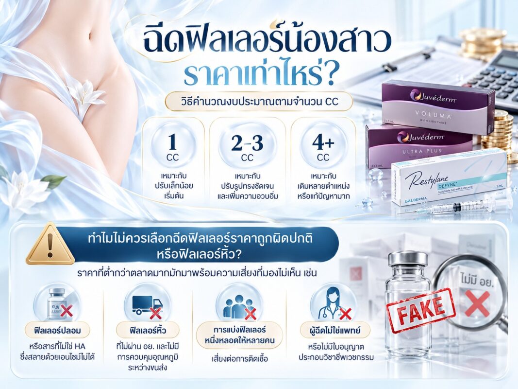 ฉีดฟิลเลอร์น้องสาวราคาเท่าไหร่? วิธีคำนวณงบประมาณตามจำนวน CC