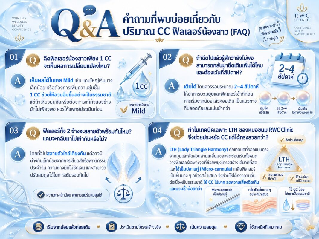 Q&A คำถามที่พบบ่อยเกี่ยวกับปริมาณ CC ฟิลเลอร์น้องสาว (FAQ)