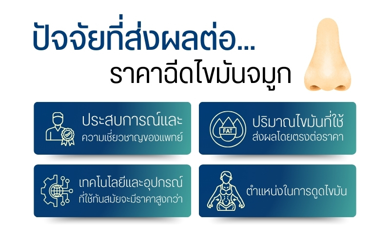 ปัจจัยที่ส่งผลต่อราคาฉีดไขมันจมูก