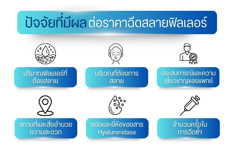 ปัจจัยที่มีผลต่อราคาฉีดสลายฟิลเลอร์