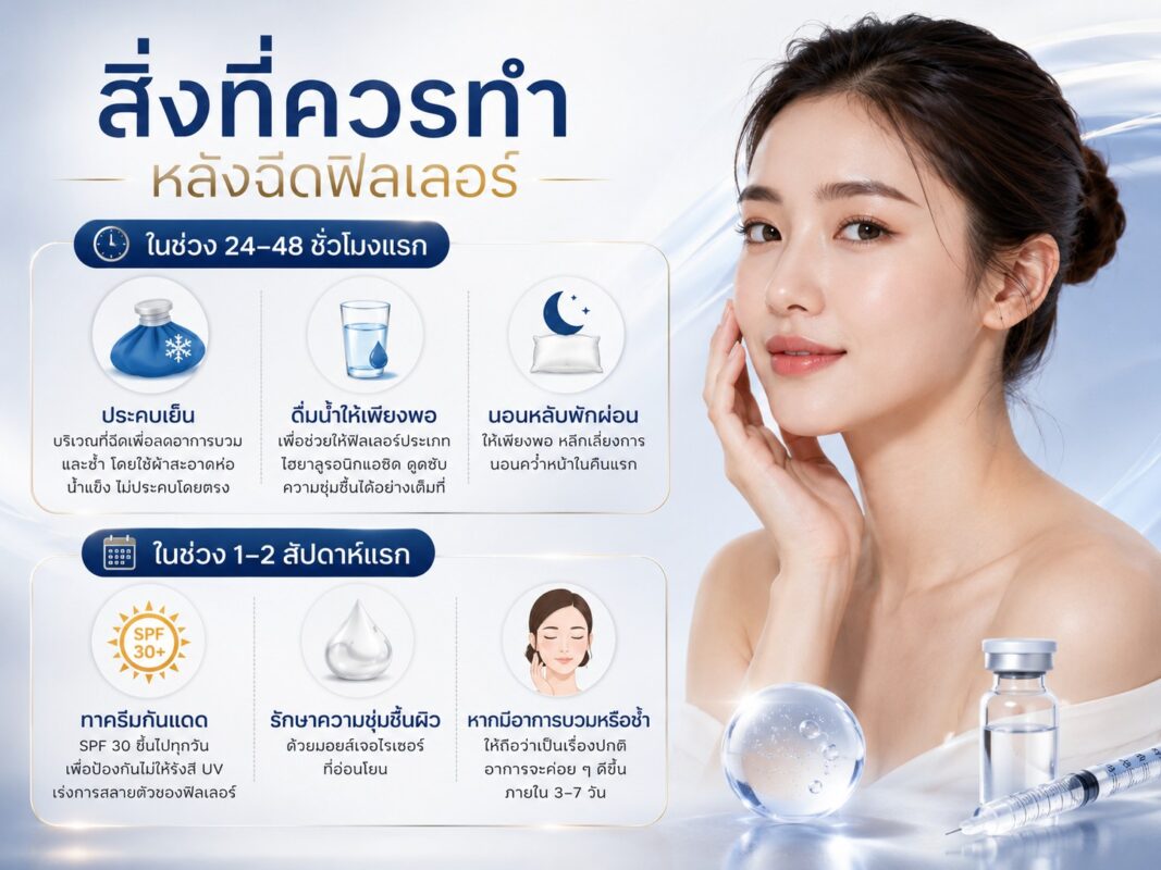 การดูแลตัวเองหลังฉีดฟิลเลอร์ ให้ผลลัพธ์อยู่ได้นาน