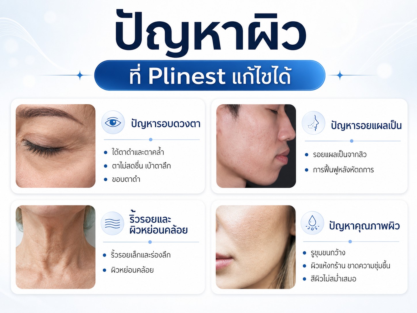 ปัญหาผิวที่ Plinest แก้ไขได้