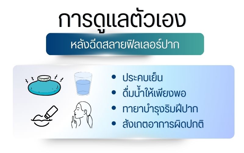 การดูแลตัวเองหลังฉีดสลายฟิลเลอร์ปาก