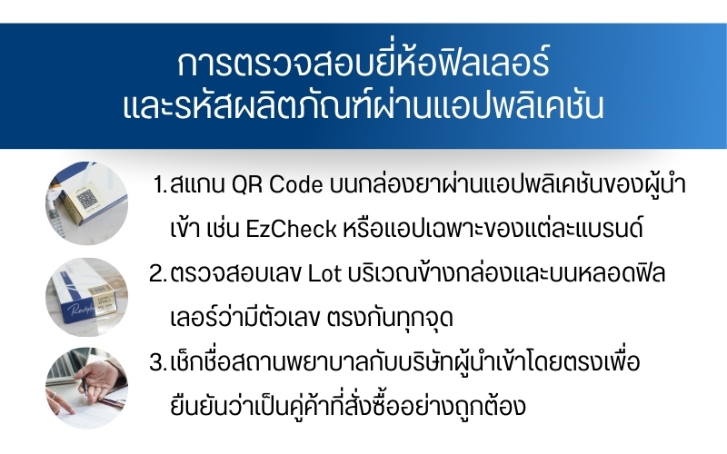 การตรวจสอบยี่ห้อฟิลเลอร์และรหัสผลิตภัณฑ์ผ่านแอปพลิเคชัน