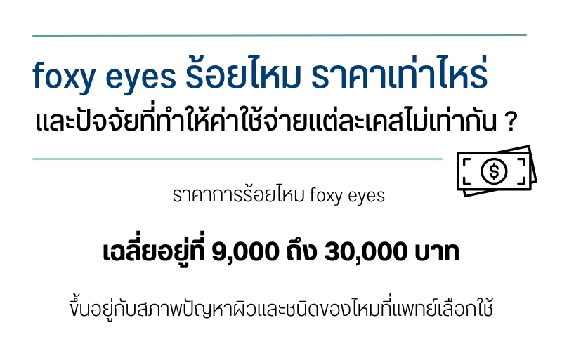foxy eyes ร้อย ไหม ราคา เท่าไหร่และปัจจัยที่ทำให้ค่าใช้จ่ายแต่ละเคสไม่เท่ากัน ?