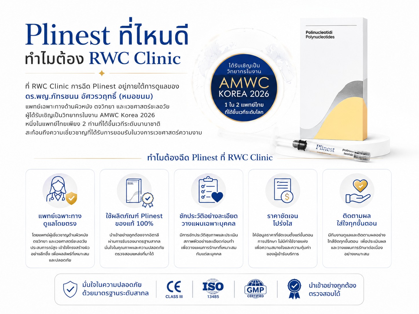 Plinest ที่ไหนดี  ทำไมต้อง RWC Clinic
