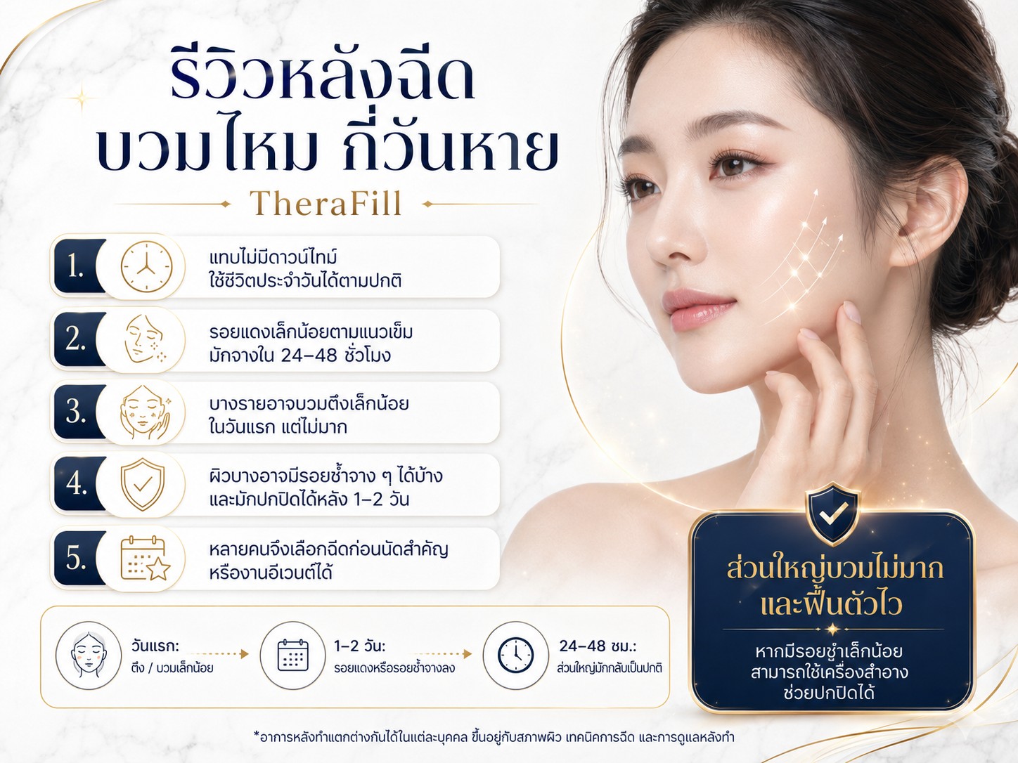 รีวิวหลังฉีด บวมไหม กี่วันหาย
