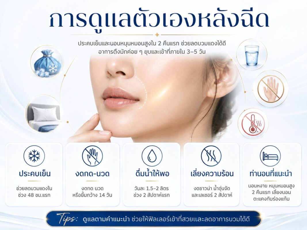 การเตรียมตัวและวิธีดูแลตัวเองหลังฉีดฟิลเลอร์ร่องแก้ม