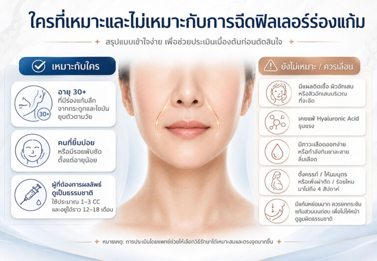 ใครที่เหมาะและไม่เหมาะกับการฉีดฟิลเลอร์ร่องแก้ม