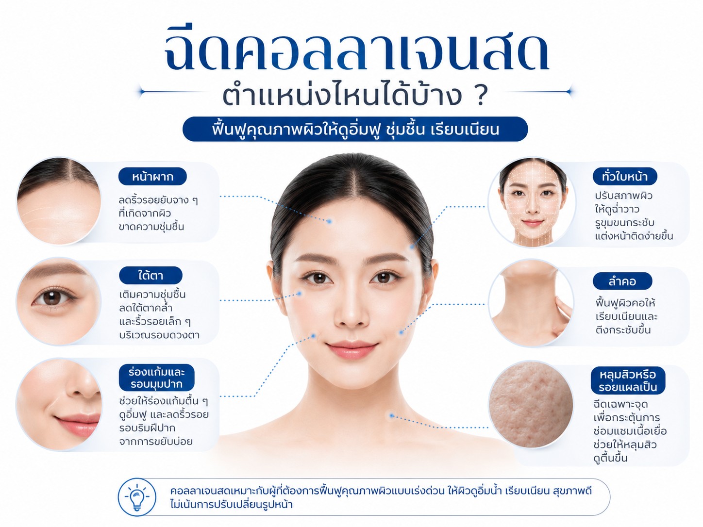 ฉีดคอลลาเจนสด ตำแหน่งไหนได้บ้าง ?