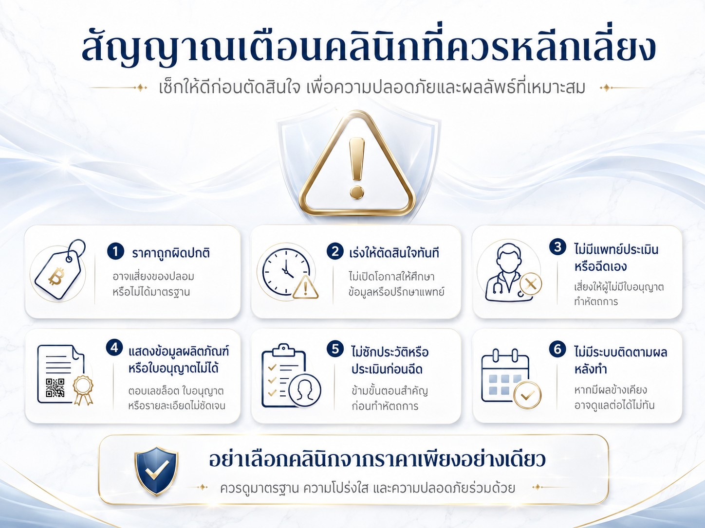 สัญญาณเตือนคลินิกที่ควรหลีกเลี่ยง
