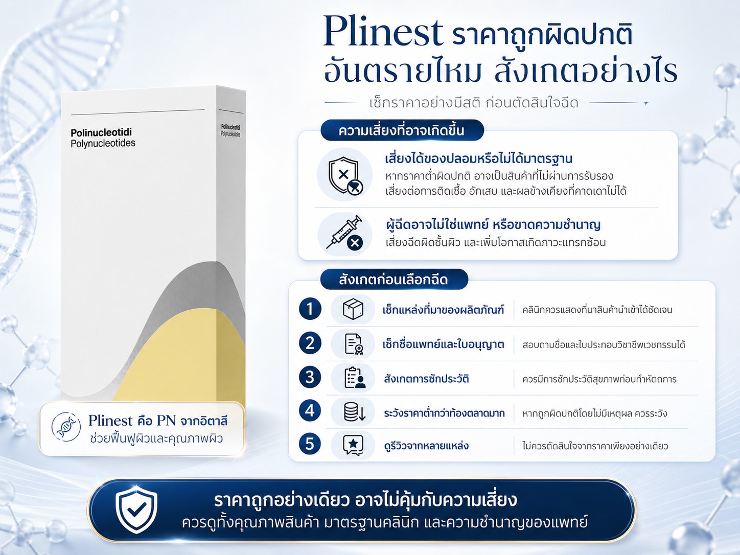 Plinest ราคาถูกผิดปกติ อันตรายไหม สังเกตอย่างไร