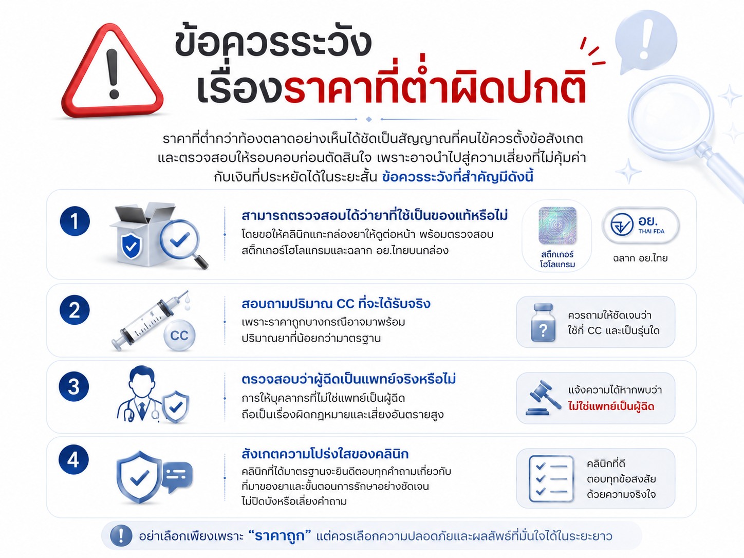 ข้อควรระวังเรื่องราคาที่ต่ำผิดปกติ