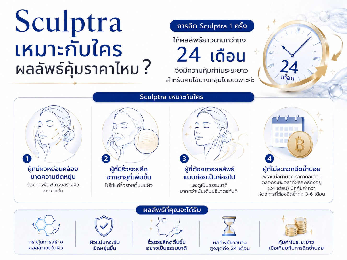 Sculptra เหมาะกับใคร ผลลัพธ์คุ้มราคาไหม