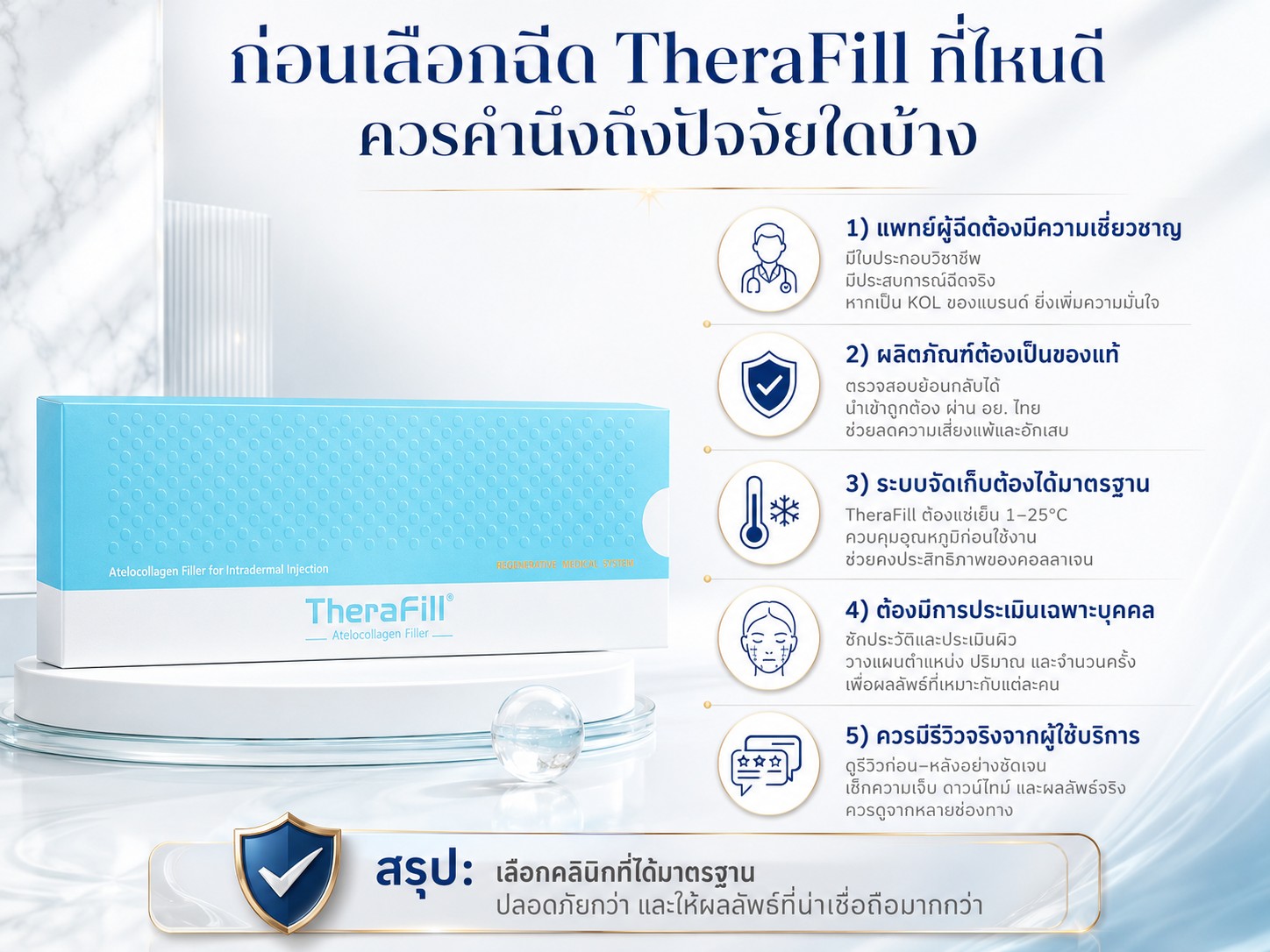 ก่อนเลือกฉีด TheraFill ที่ไหนดี ควรคำนึงถึงปัจจัยใดบ้าง