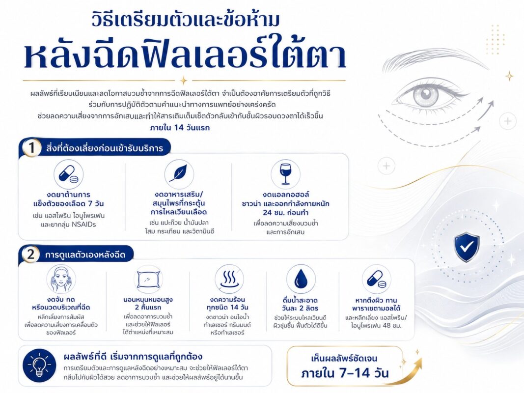 วิธีเตรียมตัวและข้อห้ามหลังฉีดฟิลเลอร์ใต้ตา