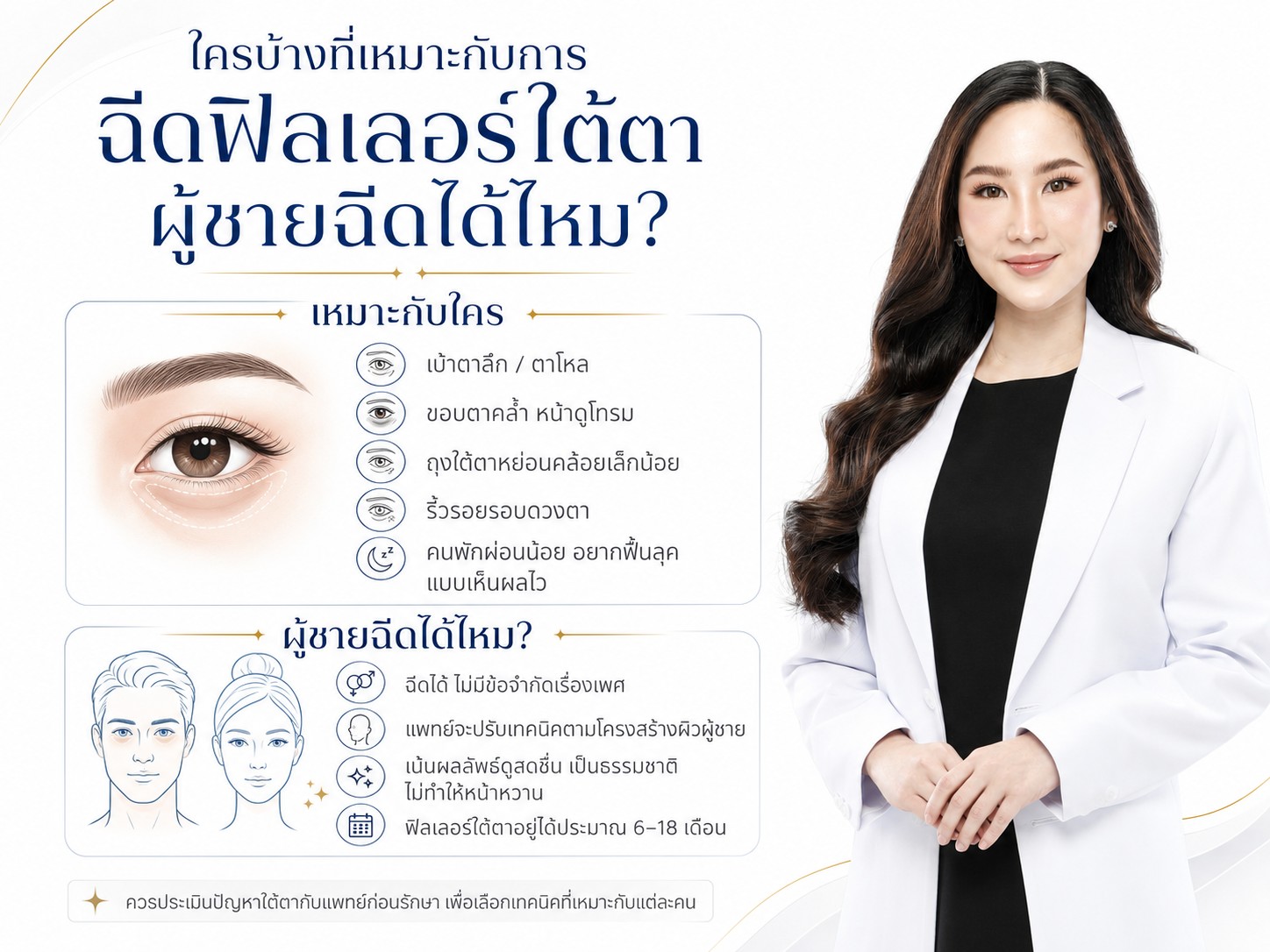 ใครบ้างที่เหมาะกับการฉีดฟิลเลอร์ใต้ตา ผู้ชายฉีดได้ไหม?