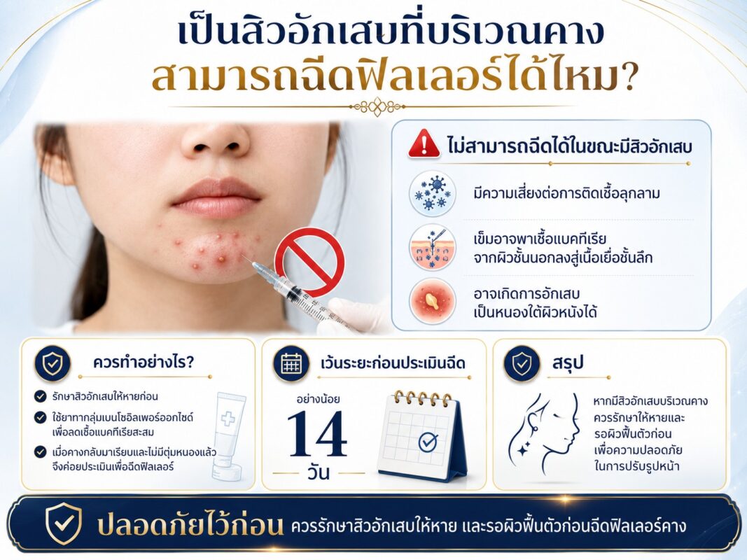 เป็นสิวอักเสบที่บริเวณคาง สามารถฉีดฟิลเลอร์ได้ไหม?