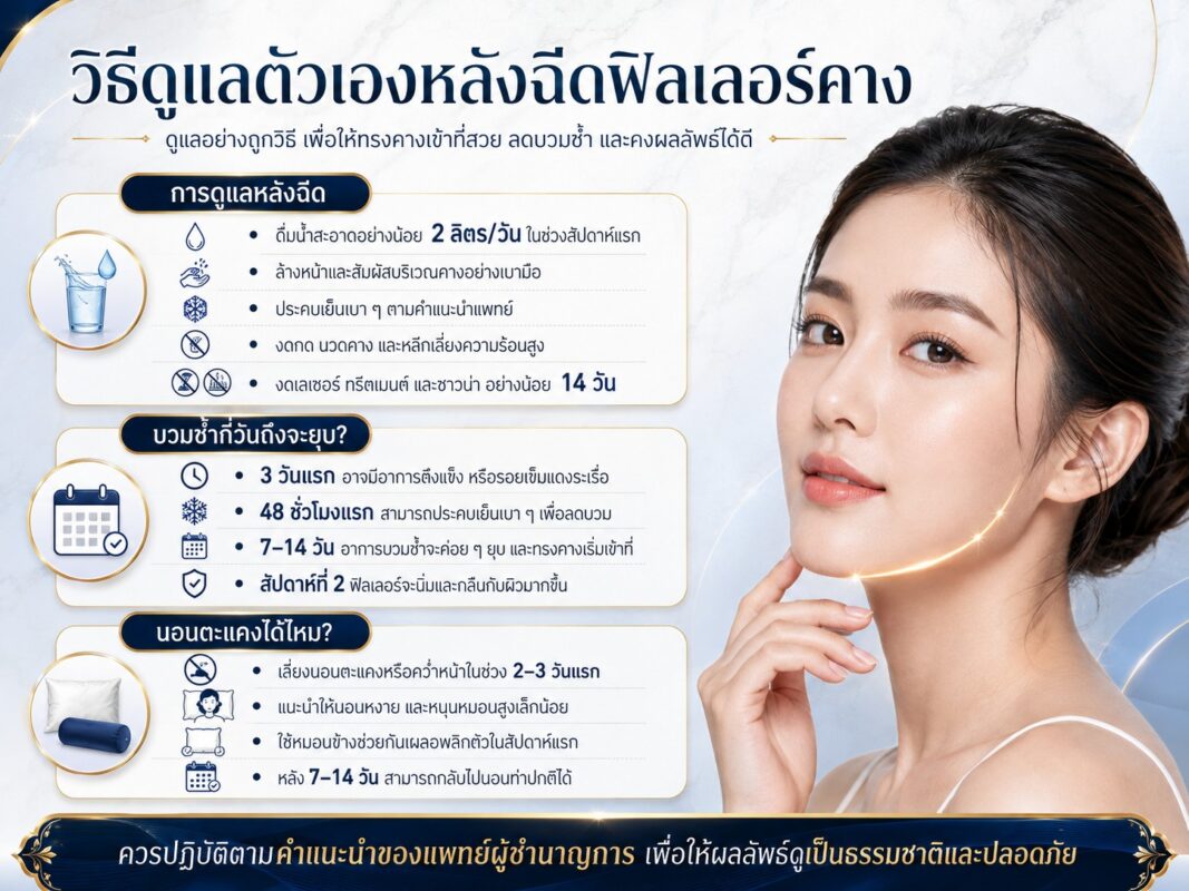 วิธีดูแลตัวเองหลังฉีดฟิลเลอร์คาง
