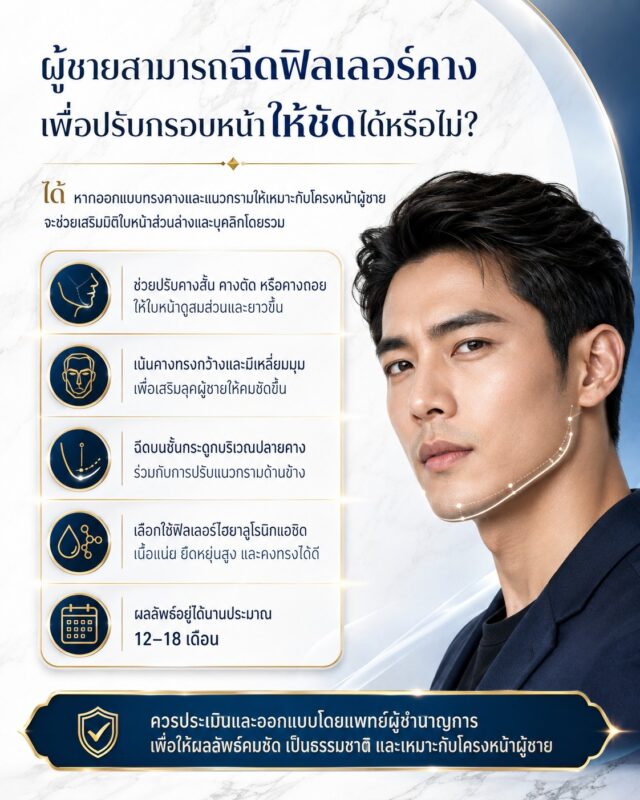 ผู้ชายสามารถฉีดฟิลเลอร์คางเพื่อปรับกรอบหน้าให้ชัดได้หรือไม่?