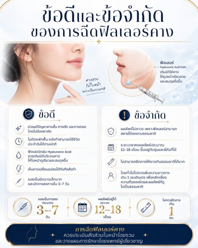 ข้อดีและข้อจำกัดของการฉีดฟิลเลอร์คาง