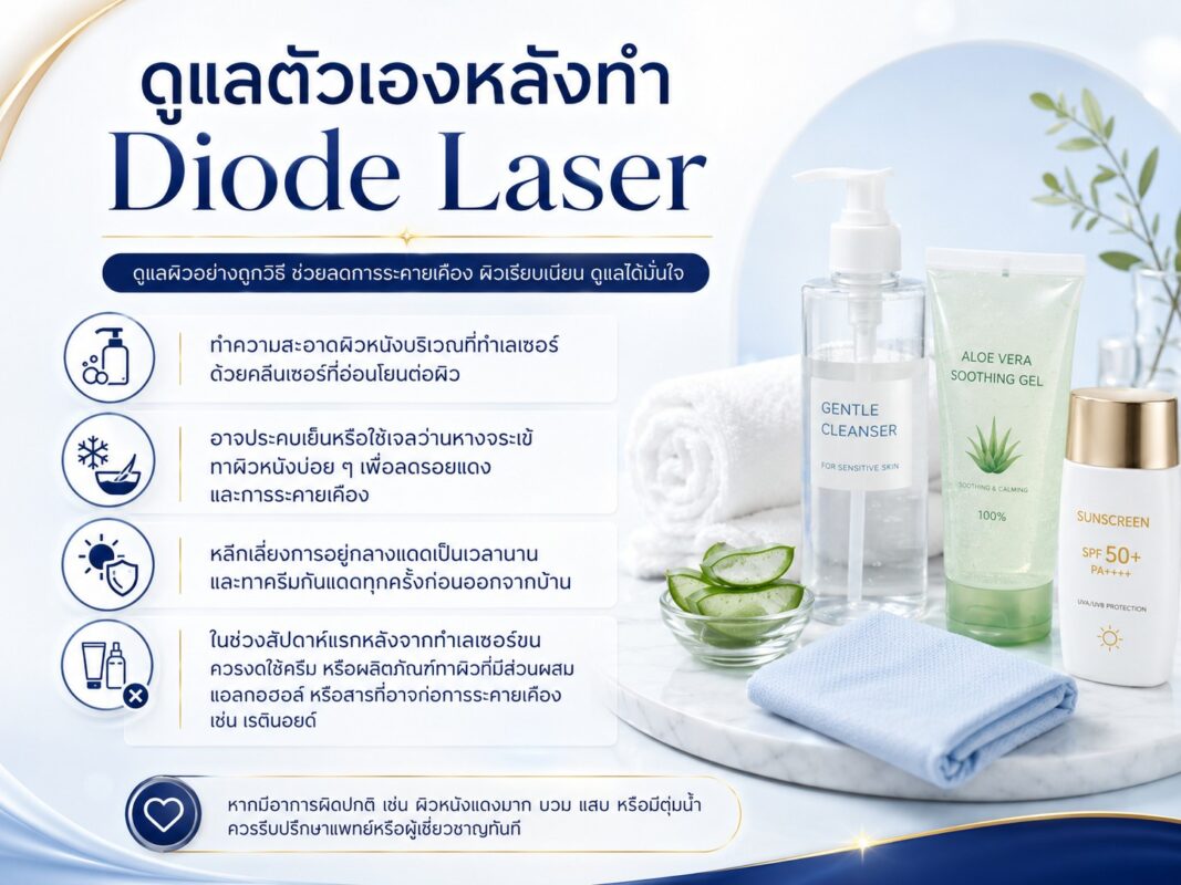 ดูแลตัวเองหลังทำ Diode Laser