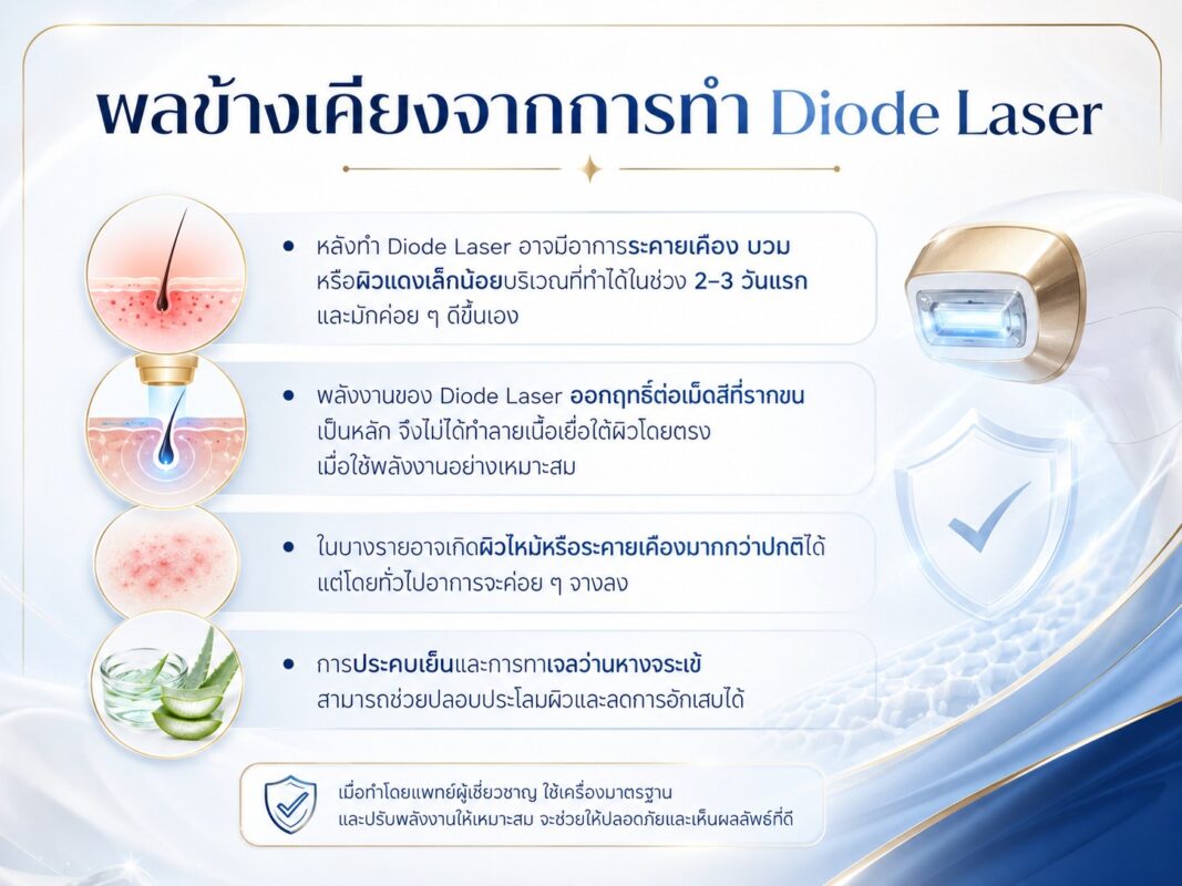 ผลข้างเคียงจากการทำ Diode Laser
