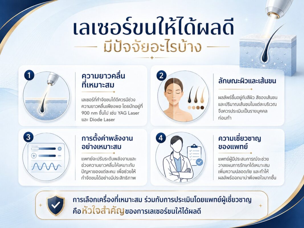 เลเซอร์ขนให้ได้ผลดี มีปัจจัยอะไรบ้าง