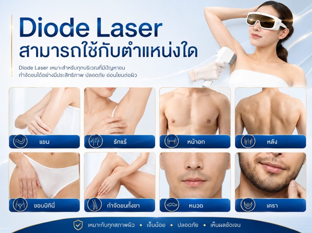 Diode Laser สามารถใช้กับตำแหน่งใด