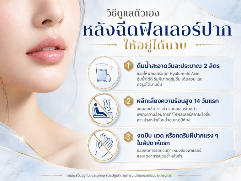 วิธีดูแลตัวเองหลังฉีดฟิลเลอร์ปาก ให้อยู่ได้นาน