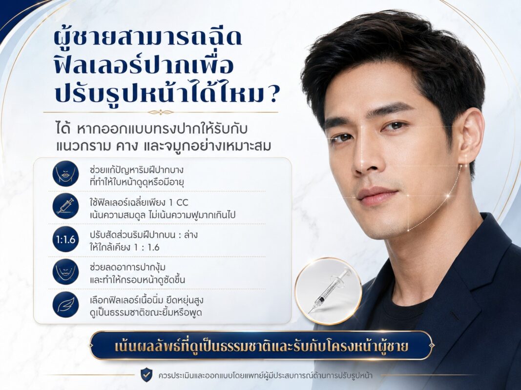 ผู้ชายสามารถฉีดฟิลเลอร์ปากเพื่อปรับรูปหน้าได้ไหม?