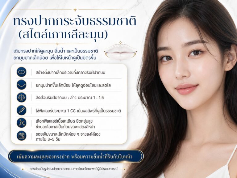 ทรงปากกระจับธรรมชาติ (สไตล์เกาหลีละมุน)