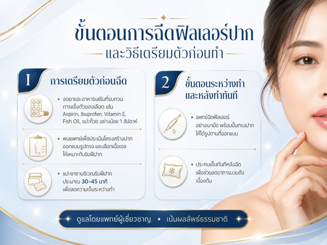 ขั้นตอนการฉีดฟิลเลอร์ปากและวิธีเตรียมตัวก่อนทำ