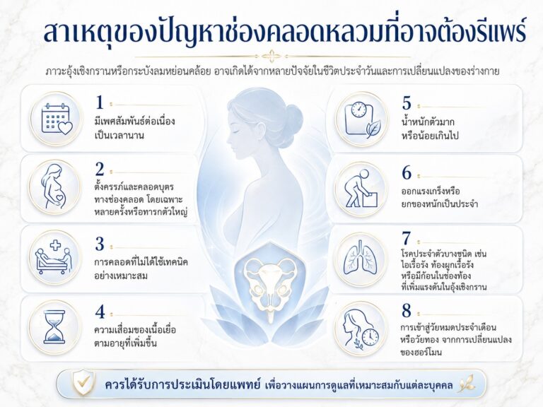 สาเหตุของปัญหาช่องคลอดหลวมที่ต้องรีแพร์