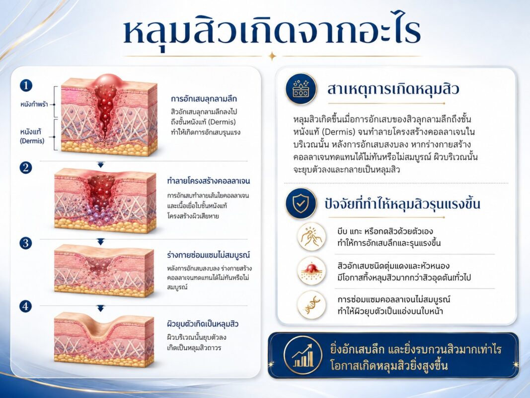 หลุมสิวเกิดจากอะไร
