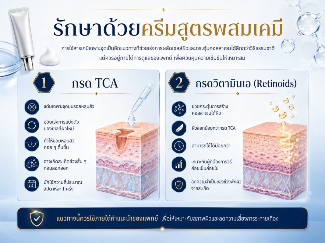 รักษาด้วยครีมสูตรผสมเคมี