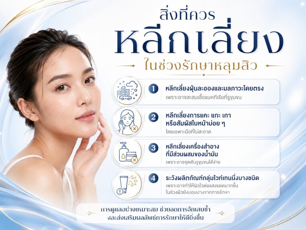 สิ่งที่ควรหลีกเลี่ยงในช่วงรักษาหลุมสิว
