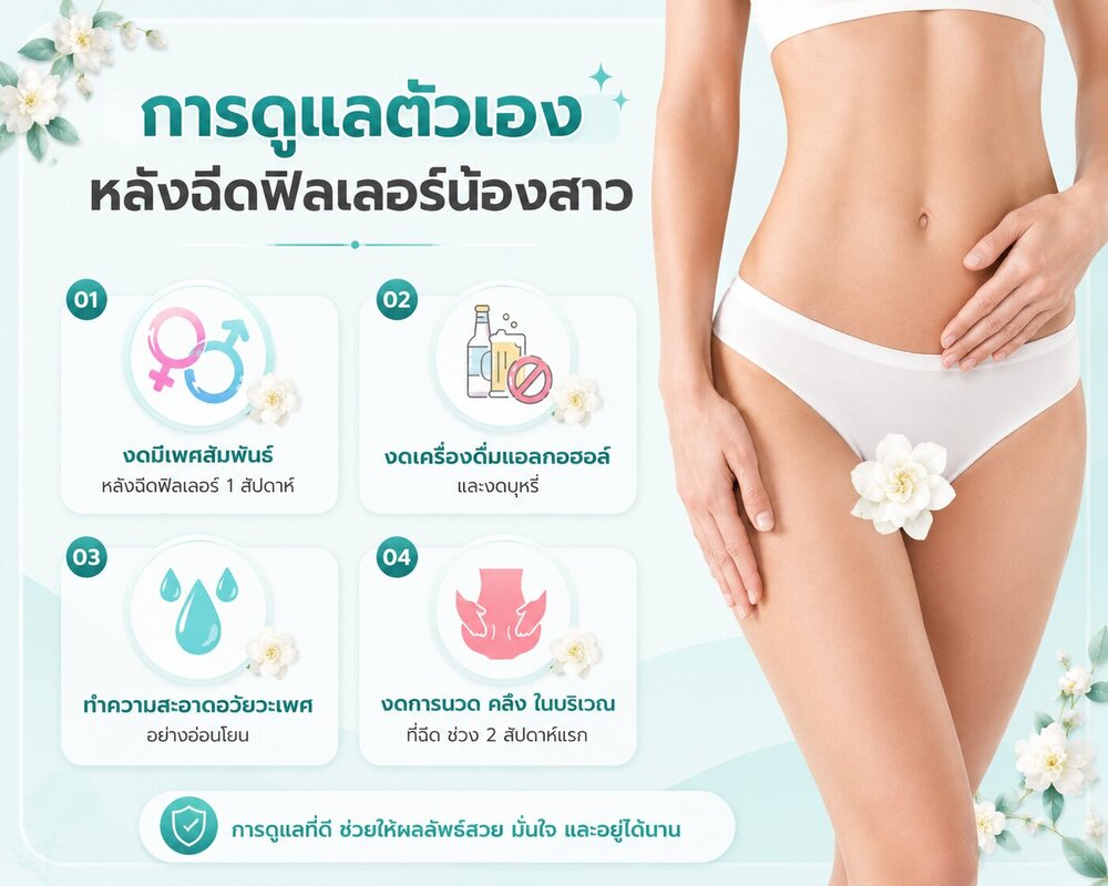 การดูแลหลังฉีดฟิลเลอร์น้องสาว