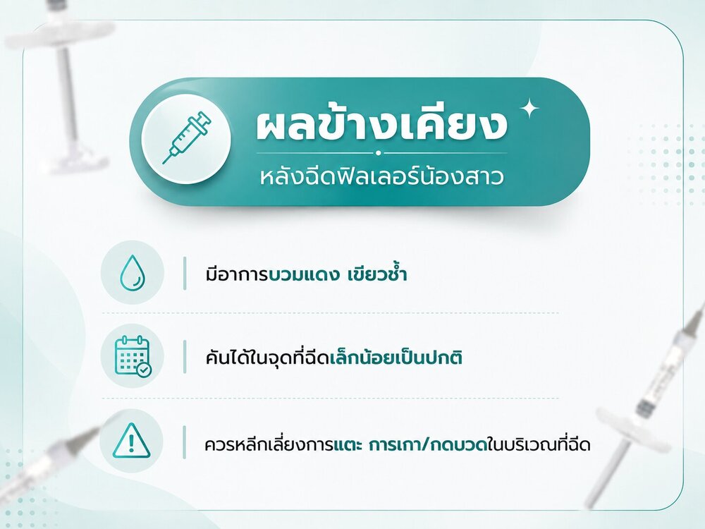 ผลข้างเคียงหลังฉีดฟิลเลอร์น้องสาว