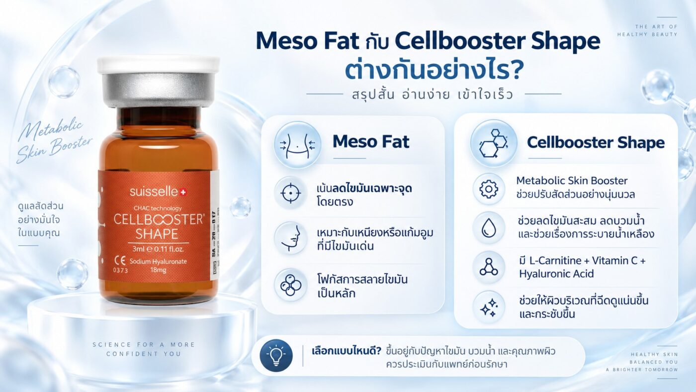 Meso Fat กับ Cellbooster Shape ต่างกันอย่างไร?